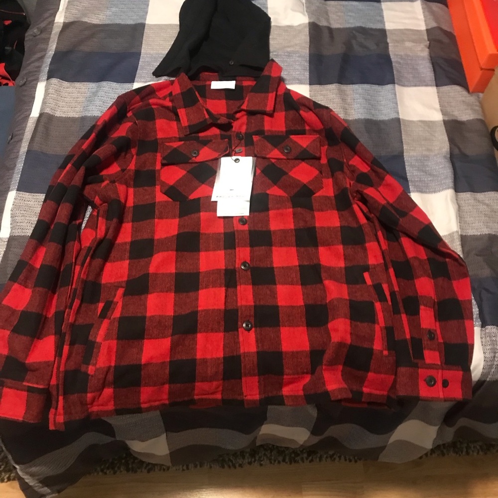 Projek Raw Red and Black Plaid Hooded Flannel - Mens XXL
